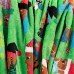 Santa Printed Plush Throw Blanket Green - Wondershop™ -Wondershop Sales unnamed file 598