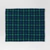 Plaid Printed Plush Throw Blanket Blue/Green - Wondershop™