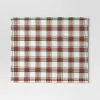 Tartan Plaid Printed Plush Throw Blanket Cream - Wondershop™