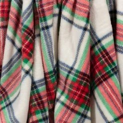 Tartan Plaid Printed Plush Throw Blanket Cream - Wondershop™ -Wondershop Sales unnamed file 615