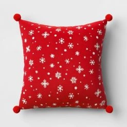 'Merry Christmas' Print Square Throw Pillow Ivory/Red - Wondershop™ -Wondershop Sales unnamed file 643