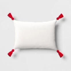 Christmas Tree Print Lumbar Throw Pillow with Tassels Ivory - Wondershop™ -Wondershop Sales unnamed file 647