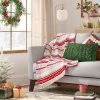 Fair Isle Printed Plush Christmas Throw Blanket - Wondershop™