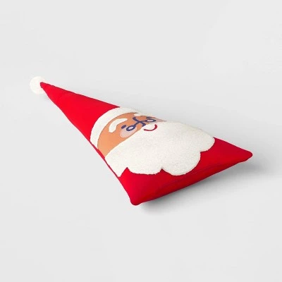 Santa Applique and Embroidered Shaped Christmas Throw Pillow Red/Ivory - Wondershop™ 2 Santa Applique and Embroidered Shaped Christmas Throw Pillow Red/Ivory - Wondershop™ - Image 2