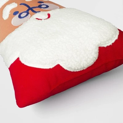 Santa Applique and Embroidered Shaped Christmas Throw Pillow Red/Ivory - Wondershop™ 3 Santa Applique and Embroidered Shaped Christmas Throw Pillow Red/Ivory - Wondershop™ - Image 3