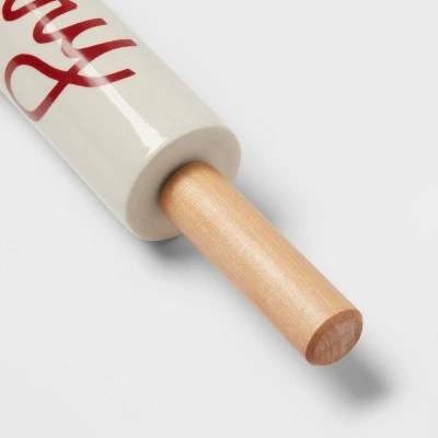 Stoneware and Wood Merry Christmas Rolling Pin - Wondershop™ 3 Stoneware and Wood Merry Christmas Rolling Pin - Wondershop™ - Image 3