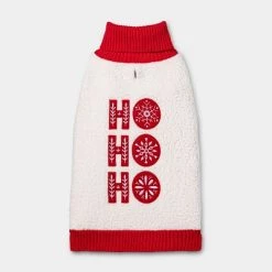 Ho Ho Ho Dog and Cat Sweater - Red/Cream - Wondershop™