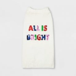 All is Bright Dog and Cat Sequin Sweater - Cream - Wondershop™