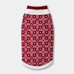 Dog and Cat Sweater - Red/White - Wondershop™